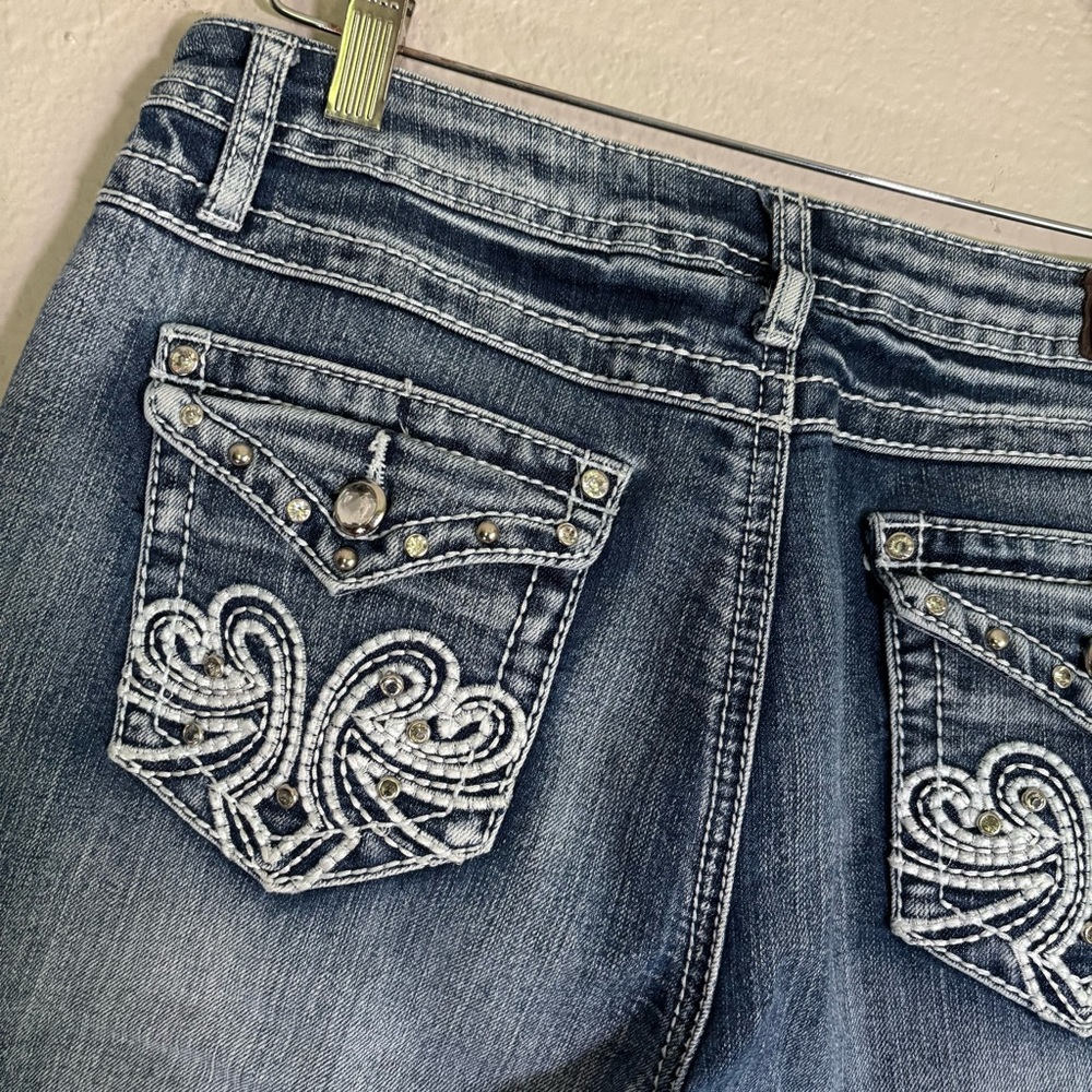 Earl Jeans Y2K faded embellished embroidered bootcut Jeans stretch Size 8 - Picture 7 of 9